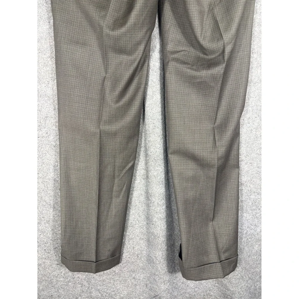 Lauren Ralph Lauren Mens Brown Wool Pleated Cuffed Dress Pants 34W 32L 490006038